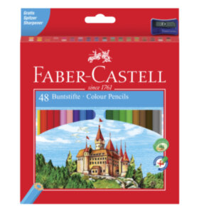 Карандаши цветные Faber-Castell, 48цв., заточен., картон, европодвес, с точилкой