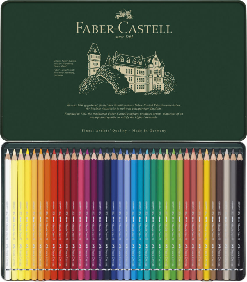 Карандаши акварельные художественные Faber-Castell "Albrecht D?rer", 36цв, метал. коробка