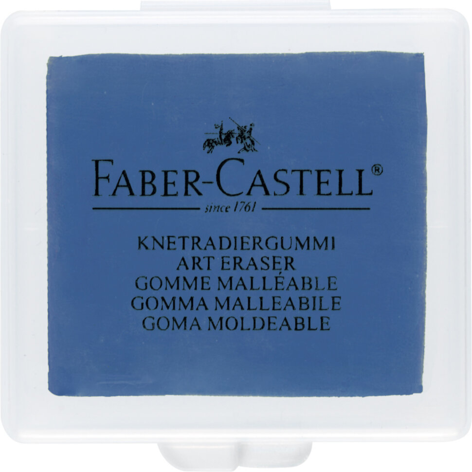 Ластик-клячка Faber-Castell, формопласт, 40*35*10мм, бирюзов./розов./синий, пластик. контейнер