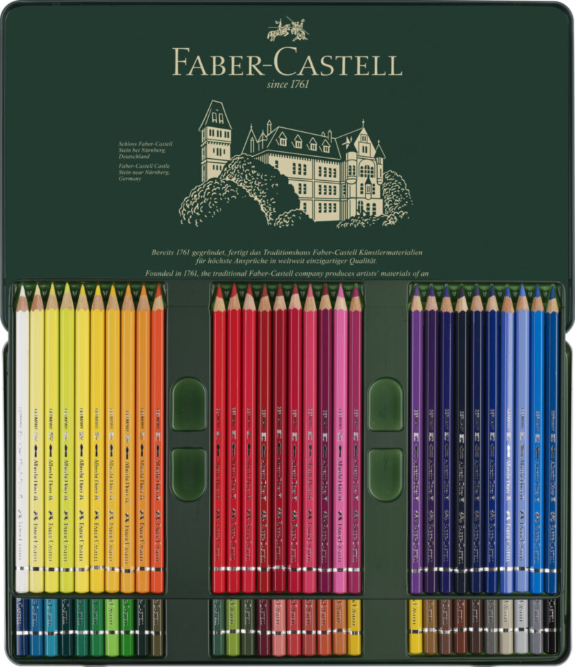 Карандаши акварельные художественные Faber-Castell "Albrecht D?rer", 60цв, метал. коробка