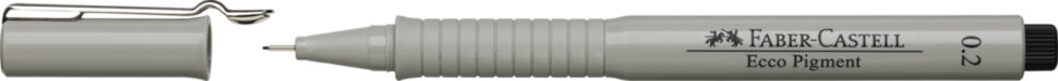 Ручка капиллярная Faber-Castell "Ecco Pigment" черная, 0,2мм
