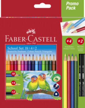 Карандаши цветные Faber-Castell 18цв.+2, заточен., картон, европодвес