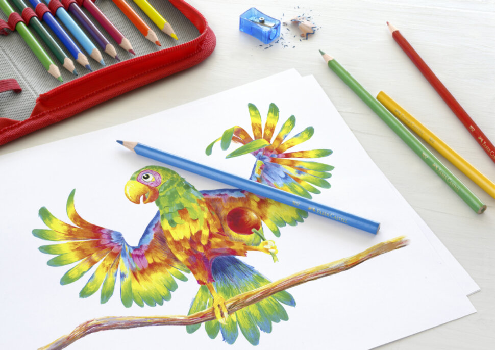 Карандаши цветные Faber-Castell 18цв.+2, заточен., картон, европодвес