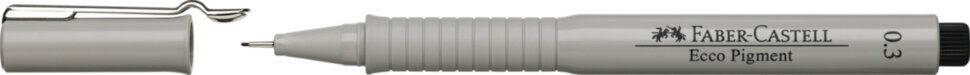 Ручка капиллярная Faber-Castell "Ecco Pigment" черная, 0,3мм