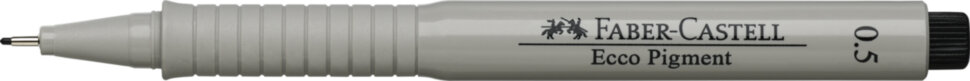 Ручка капиллярная Faber-Castell "Ecco Pigment" черная, 0,5мм