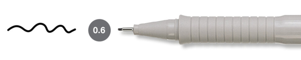 Ручка капиллярная Faber-Castell "Ecco Pigment" черная, 0,6мм