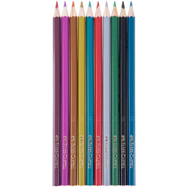 Карандаши цветные Faber-Castell, 10цв., металлик,  заточен., картон. упак.