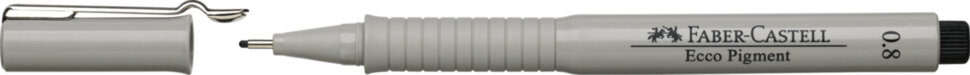 Ручка капиллярная Faber-Castell "Ecco Pigment" черная, 0,8мм