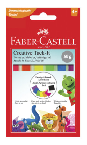 Масса для приклеивания Faber-Castell &quot;Tack-It Creative&quot;, 50г., цветная, картон. уп., европодвес