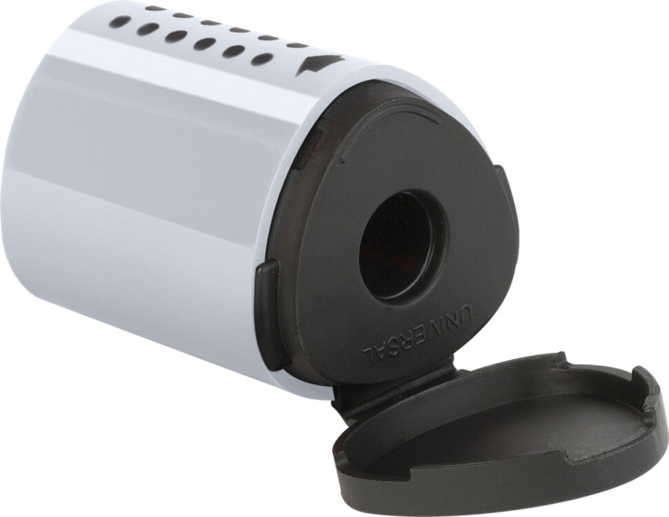 Точилка пластиковая Faber-Castell "Grip 2001 Mini", 1 отверстие, контейнер, серебряная