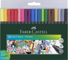 Набор капиллярных ручек Faber-Castell &quot;Grip Finepen&quot; 20цв., 0,4мм, трехгран., пласт. уп., европодвес