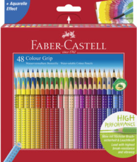 Карандаши цветные Faber-Castell "Grip", 48цв., трехгран., заточен., картон., европодвес