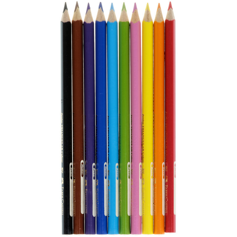 Карандаши цветные Faber-Castell "Jumbo" 10цв., трехгран., заточен., картон, европодвес, с точилкой