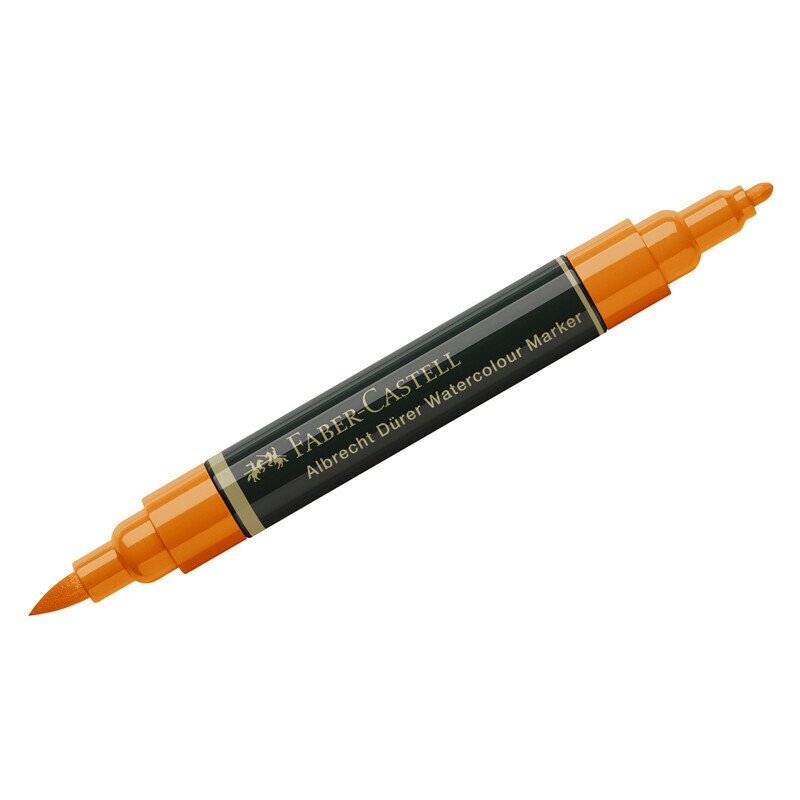 Маркер акварельный пигментированный Faber-Castell "Albrecht D?rer", цвет 113 оранжевая глазурь, двухстор., кистев./пулевид.