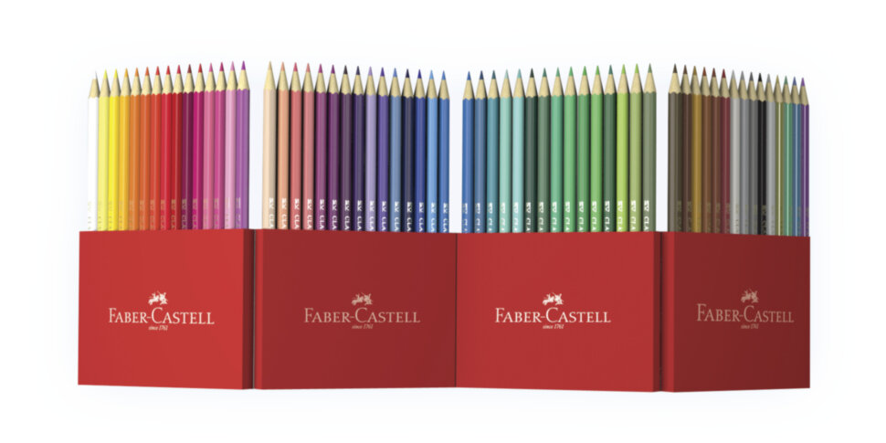 Карандаши цветные Faber-Castell, 60цв., заточен., картон. подставка, европодвес