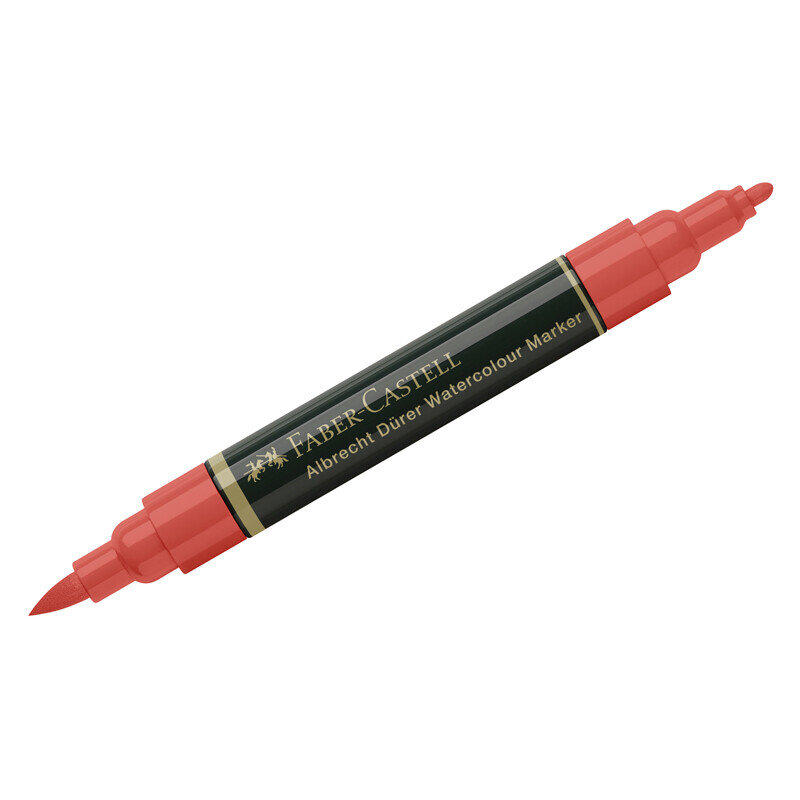 Маркер акварельный пигментированный Faber-Castell "Albrecht D?rer", цвет 118 ало-красный, двухстор., кистев./пулевид.