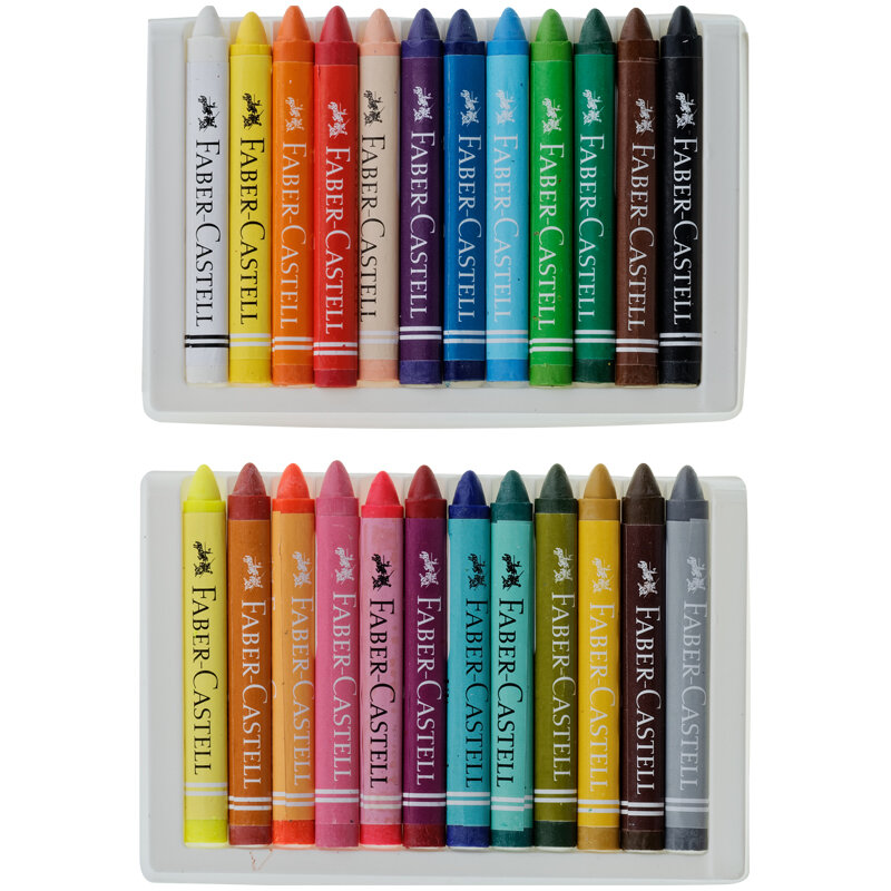 Мелки восковые Faber-Castell, 24 цв., трехгранные, картонная упаковка