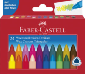 Мелки восковые Faber-Castell, 24 цв., трехгранные, картонная упаковка