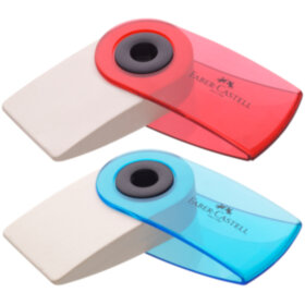 Ластик Faber-Castell "Sleeve Mini", прямоугольный, 54*25*13мм, пластиковый футляр, разные цвета