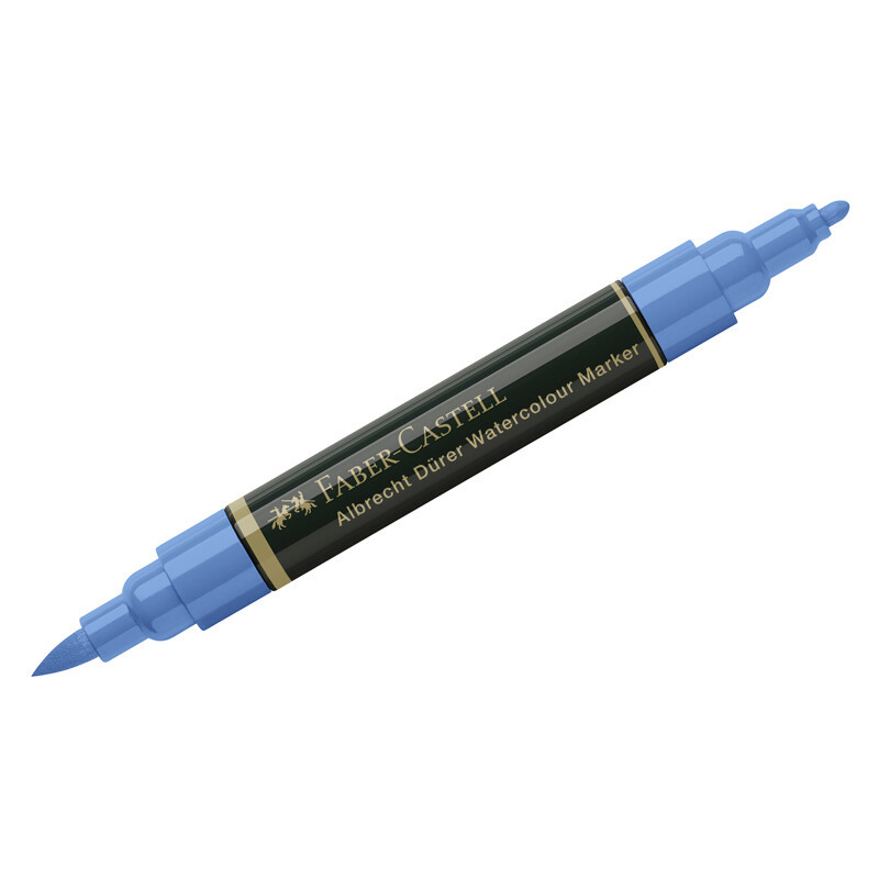 Маркер акварельный пигментированный Faber-Castell "Albrecht D?rer", цвет 120 ультрамарин, двухстор., кистев./пулевид.