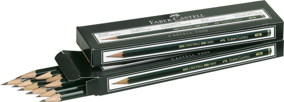 Карандаш ч/г Faber-Castell "Castell 9000" HB, заточен.