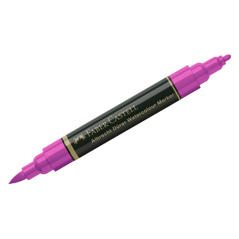 Маркер акварельный пигментированный Faber-Castell "Albrecht D?rer", цвет 125 средне-фиолетово-розовый средний, двухстор., кистев./пулевид.