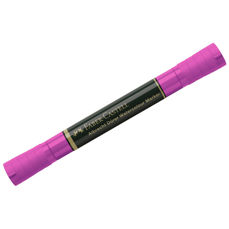 Маркер акварельный пигментированный Faber-Castell "Albrecht D?rer", цвет 125 средне-фиолетово-розовый средний, двухстор., кистев./пулевид.