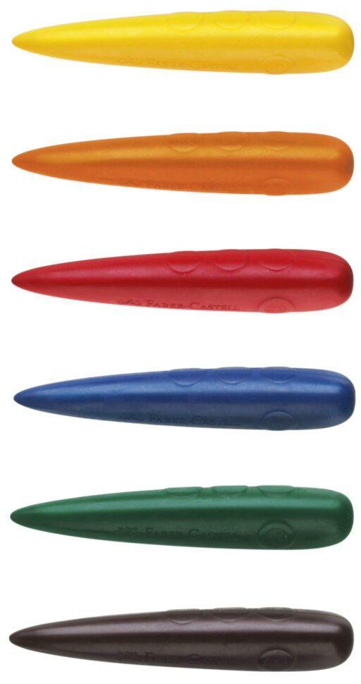 Мелки восковые Faber-Castell 06цв., фигурные, блистер, европодвес