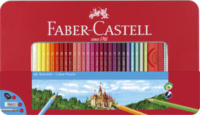 Карандаши цветные Faber-Castell, 60цв.+2 ч/г кар.+ластик+точилка, заточен., метал. кор.