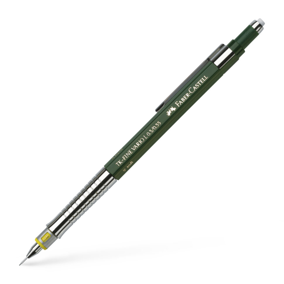 Карандаш механический Faber-Castell "TK-Fine Vario L", HB, 0,35мм, с ластиком