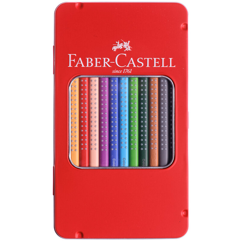 Карандаши цветные Faber-Castell "Grip", 12цв., трехгран., заточен., метал. кор.