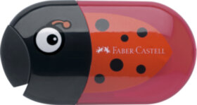 Точилка пластиковая с ластиком Faber-Castell "Ladybug", 2 отверстия, контейнер