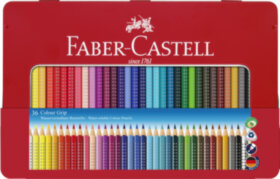 Карандаши цветные Faber-Castell "Grip", 36цв., трехгран., заточен., метал. упак.
