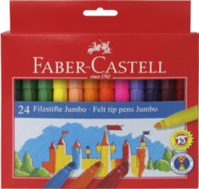 Фломастеры Faber-Castell &quot;Jumbo&quot;, 24цв., утолщенные, смываемые, картон, европодвес