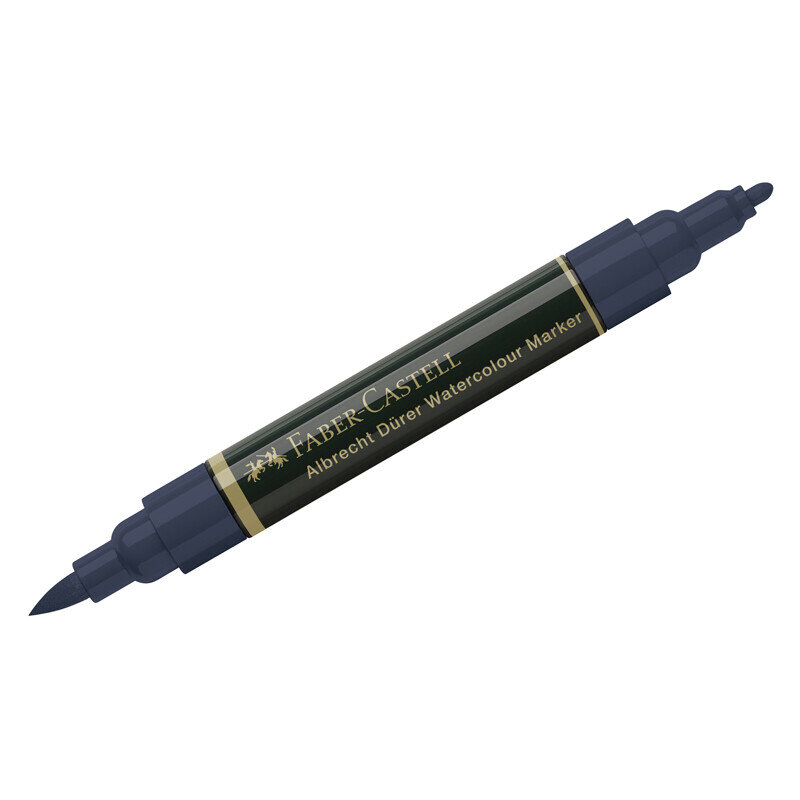 Маркер акварельный пигментированный Faber-Castell "Albrecht D?rer", цвет 157 темный индиго, двухстор., кистев./пулевид.