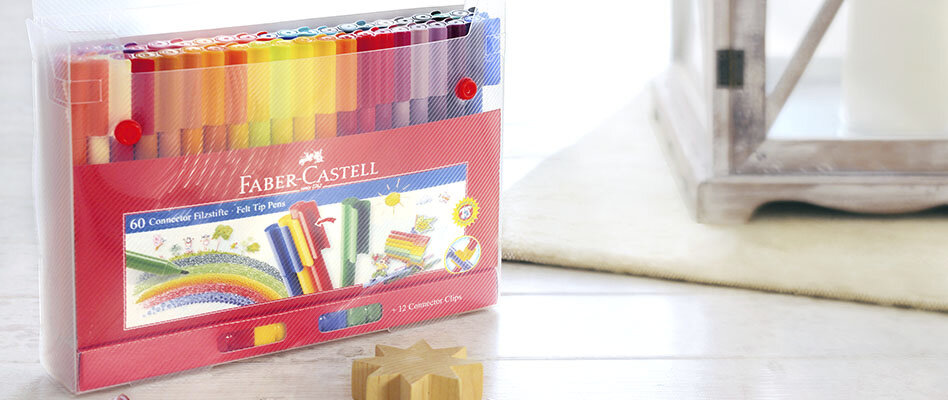 Фломастеры Faber-Castell "Connector", 60цв., смываемые, соединяемые колпачки, пластик. уп., европодв