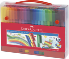 Фломастеры Faber-Castell &quot;Connector&quot;, 60цв., смываемые, соединяемые колпачки, пластик. уп., европодв