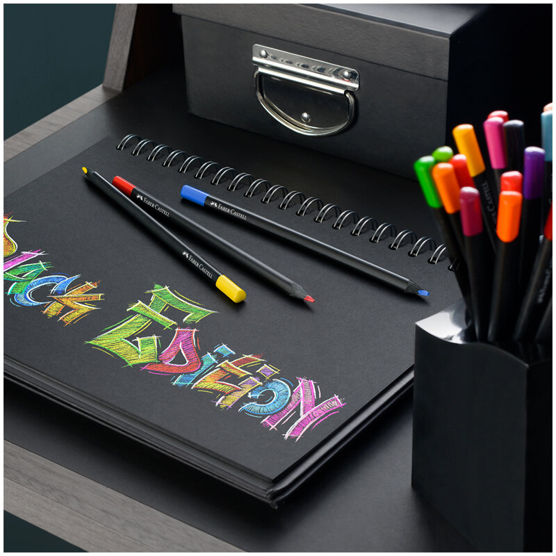Карандаши цветные Faber-Castell "Black Edition", 36цв., трехгран., черное дерево, заточен., картон.у