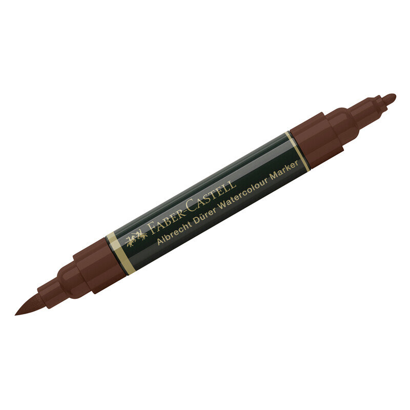 Маркер акварельный пигментированный Faber-Castell "Albrecht D?rer", цвет 175 темная сепия, двухстор., кистев./пулевид.