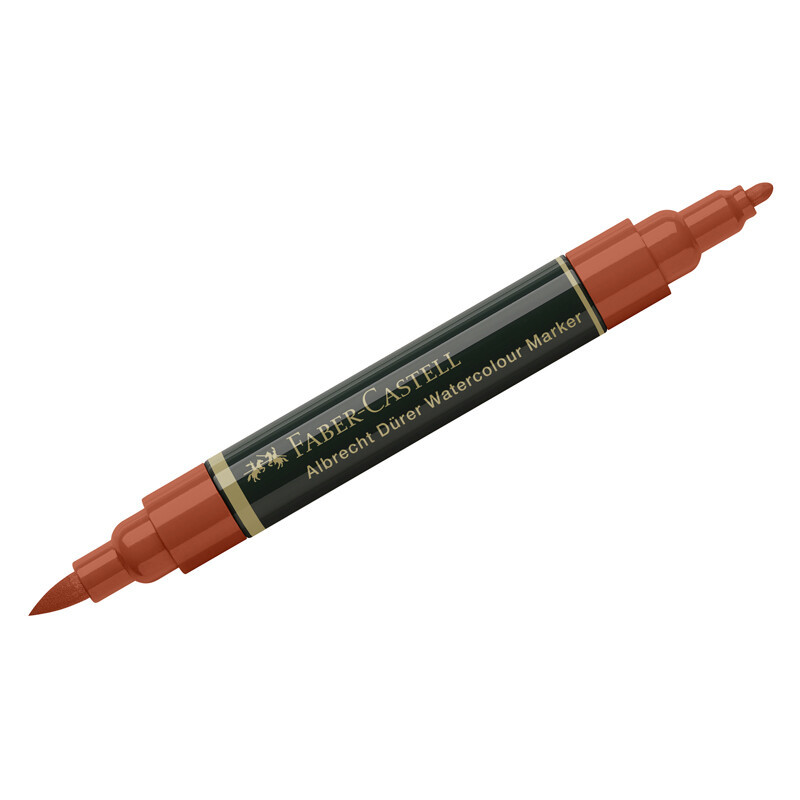Маркер акварельный пигментированный Faber-Castell "Albrecht D?rer", цвет 188 сангина, двухстор., кистев./пулевид.