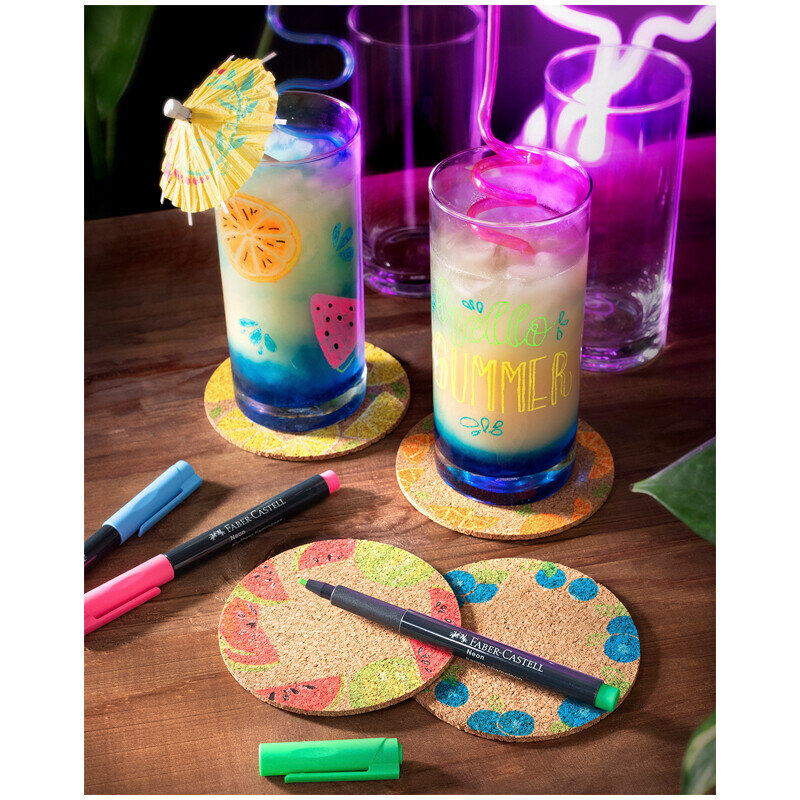 Маркер для декорирования Faber-Castell "Neon", цвет 128 ярко-розовый, пулевидный, 1,5мм