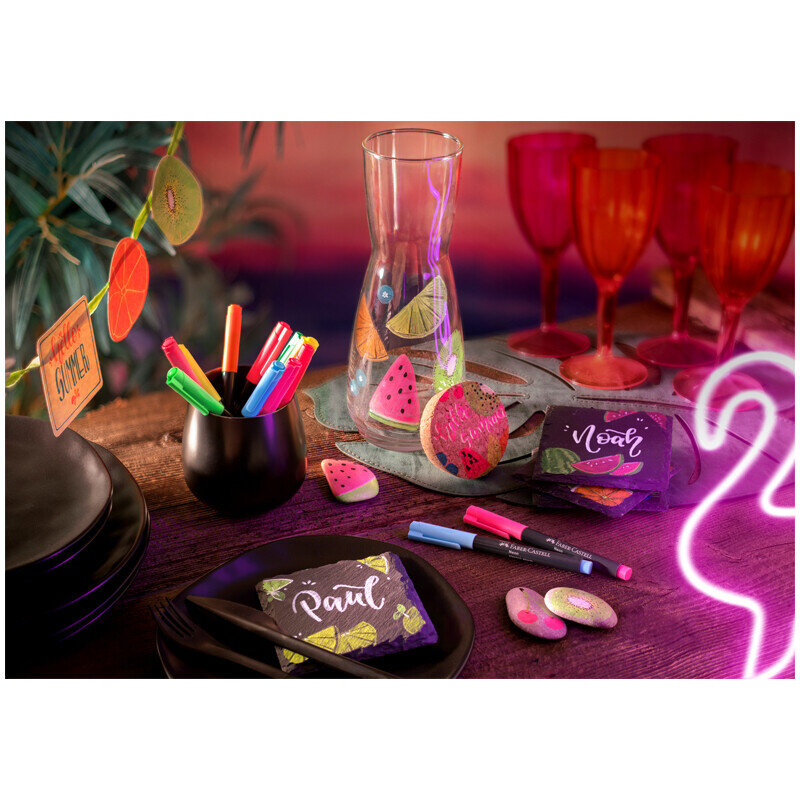 Маркер для декорирования Faber-Castell "Neon", цвет 128 ярко-розовый, пулевидный, 1,5мм