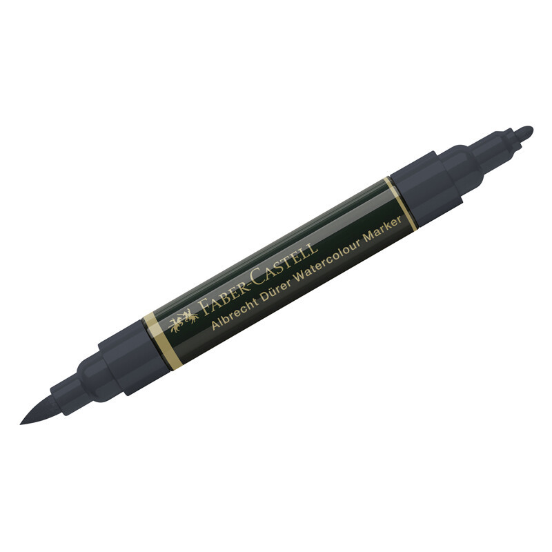 Маркер акварельный пигментированный Faber-Castell "Albrecht D?rer", цвет 235 холодный серый VI, двухстор., кистев./пулевид.