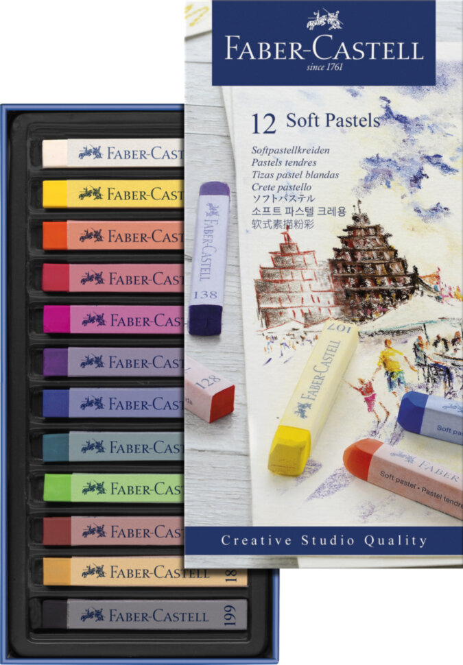 Пастель Faber-Castell "Soft pastels", 12 цв., картон. упак.