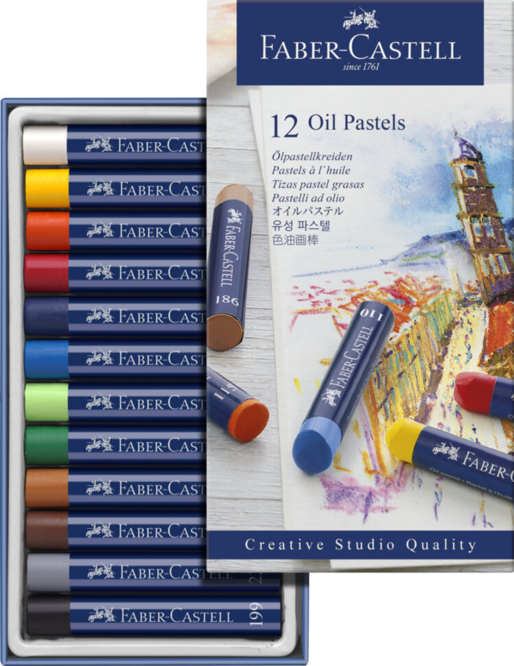 Пастель масляная Faber-Castell "Oil Pastels", 12 цветов, картон. упак.