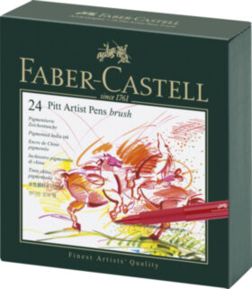 Набор капиллярных ручек Faber-Castell &quot;Pitt Artist Pen Brush&quot; ассорти, 24шт., студийная коробка