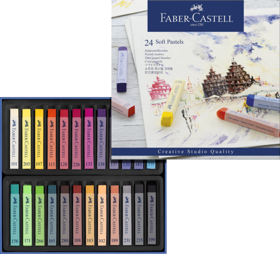 Пастель Faber-Castell "Soft pastels", 24 цв., картон. упак.
