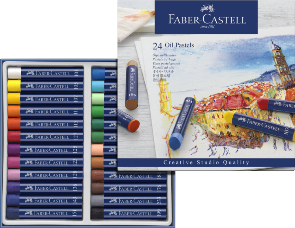 Пастель масляная Faber-Castell "Oil Pastels", 24 цвета, картон. упак.