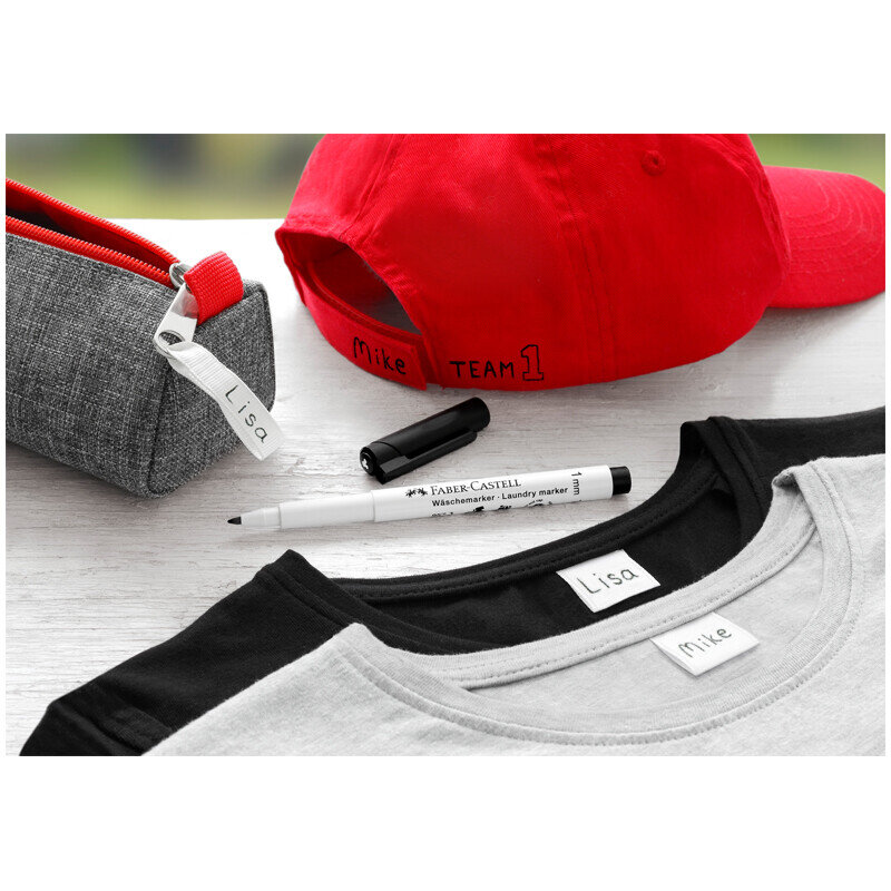 Маркер перманентный для ткани/для прачечных Faber-Castell "Laundry", черный, пулевидный, 1,0мм