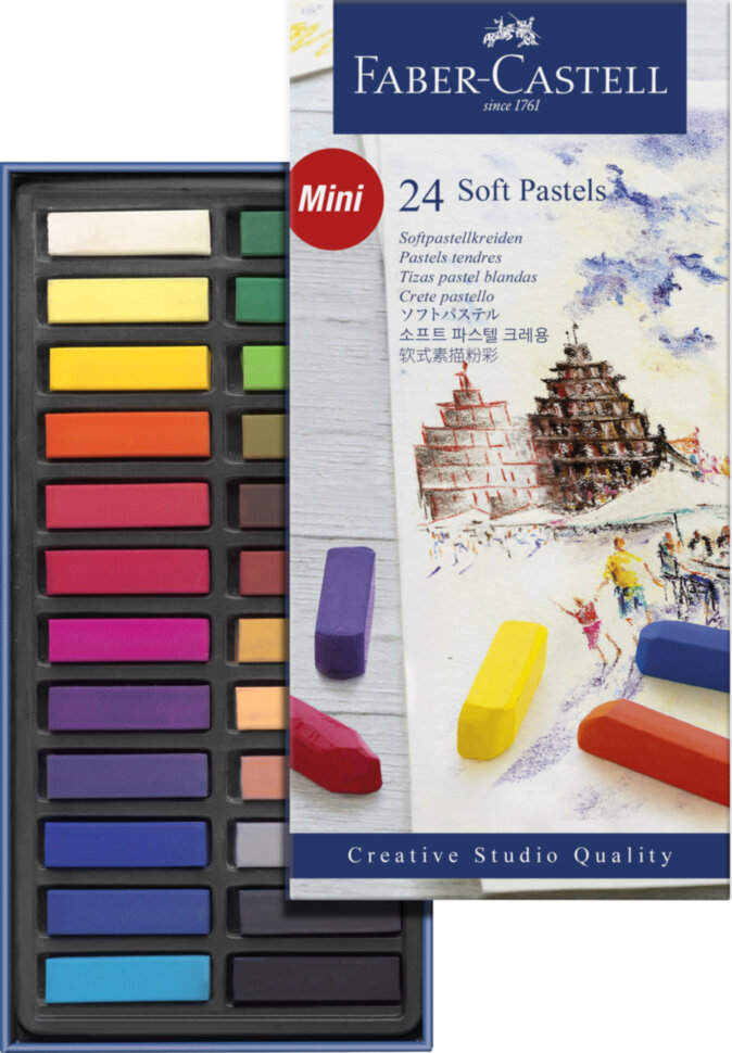 Пастель Faber-Castell "Soft pastels", 24 цв., мини, картон. упак.